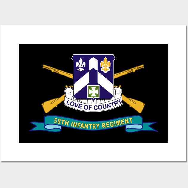 58th Infantry Regiment - DUI w Br - Ribbon X 300 Wall Art by twix123844